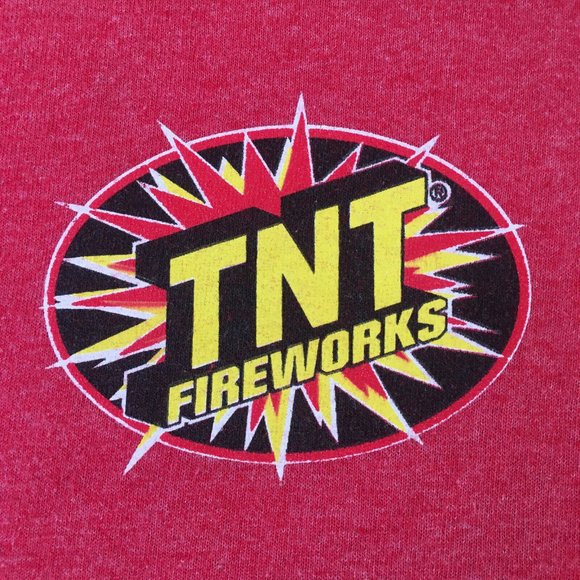 #79 Port & Company Core Cotton TNT Fireworks Red Short Sleeve Mens T-shirt Sz XL - Picture 2 of 10